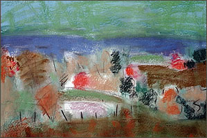 Fall.Oil pastel on paper.
